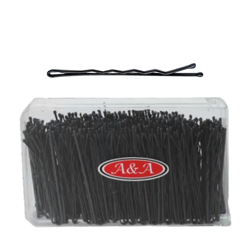 A&A Haarklemmen gewellt 240 St. schwarz 5,5 cm Ausverkauf