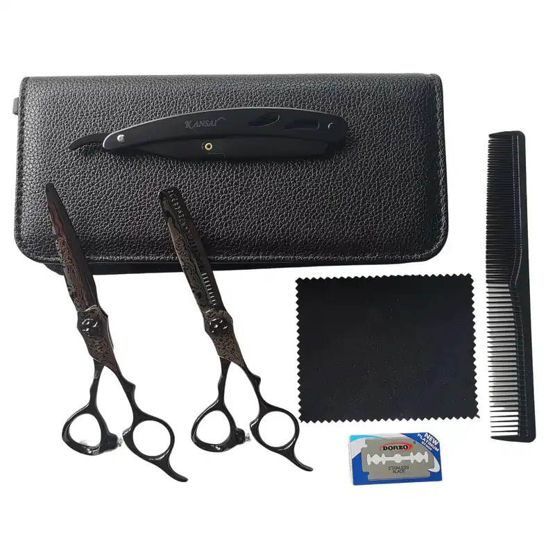 KANSAI Scherenset BLACK FLOWER Mega-Angebot