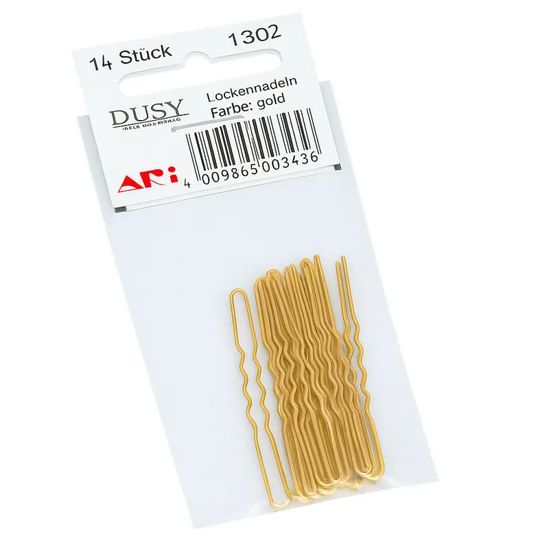 Ari Lockennadeln gold gewellt 45 mm 12 Stück SB gold (1302/21) Neue Kollektion