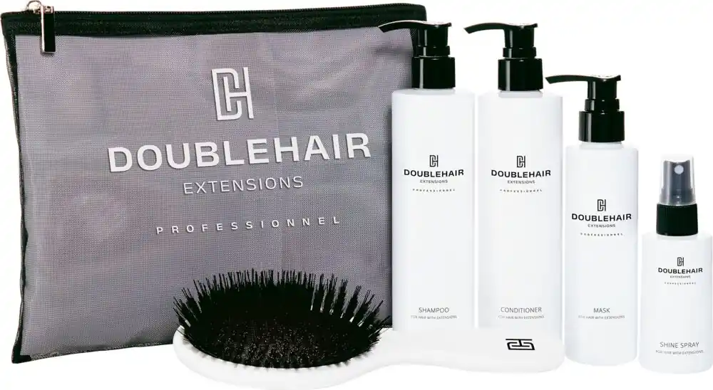 Doublehair Beauty Bag schwarz (Pflegeset für Extensions) Ausverkauf