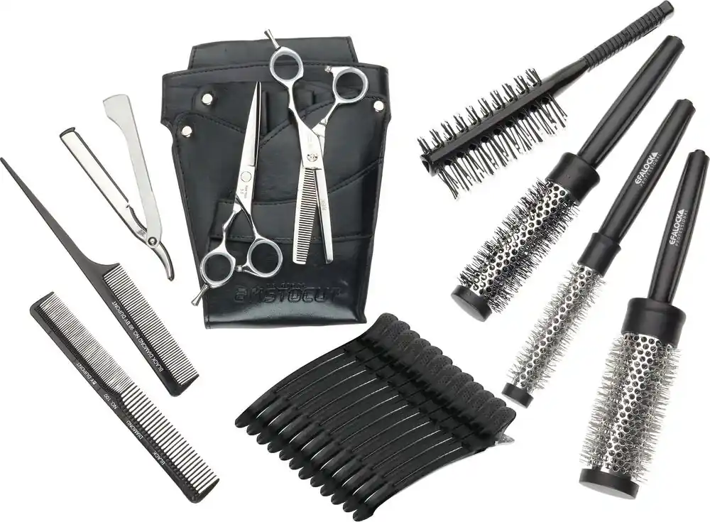 Günstig Aristo Friseurscherenset Linkshand: DAI Friseurschere 5.5 Offset + 6.0 Modellierschere Offset