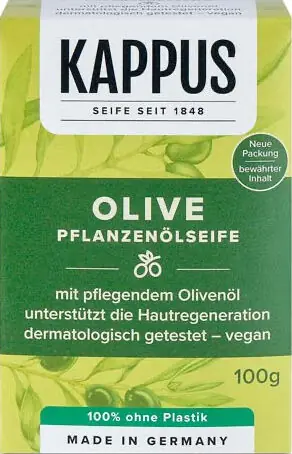 Markenware KAPPUS Pflanzenöl-Seife 100g olive pflanzenölseife