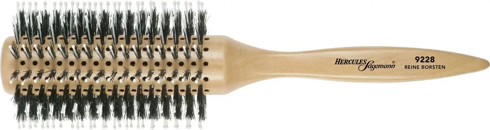 Hercules Sägemann Rundbürste mit Wildschweinborste (helles Holz) Ø 14/45 mm (10-reihig) Kracherpreis