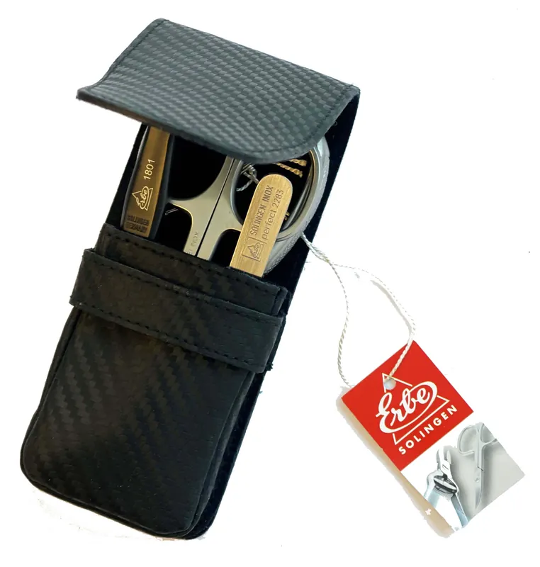 Günstig Erbe Manicure Etui Carbon 4-teilig