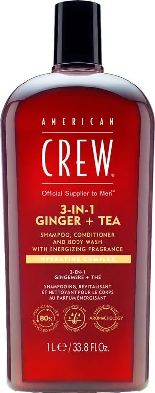 Zertifiziert American Crew 3-in-1 Ginger + Tea Shampoo (Feuchtigkeit fürs Haar)