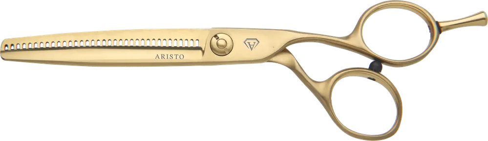 Bestseller Aristo Ergo-Flow Gold Friseurschere Offset und Modellierschere (Crane Design) 5.5 Offset mattgold