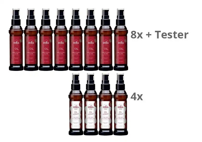 MKS eco Oil & Oil Light: Haaröl Set Original Duft (13 Stück + 24 Sachets) Sonderangebot