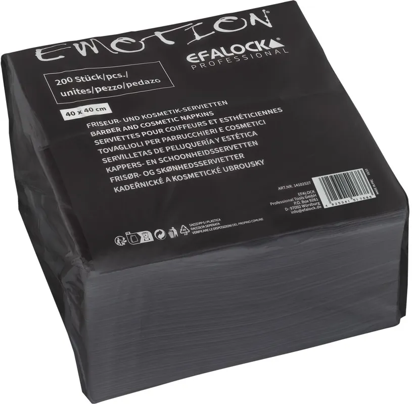 Bestpreis Efalock Emotion Servietten 40 x 40 - 200 Stück (2-lagig) schwarz