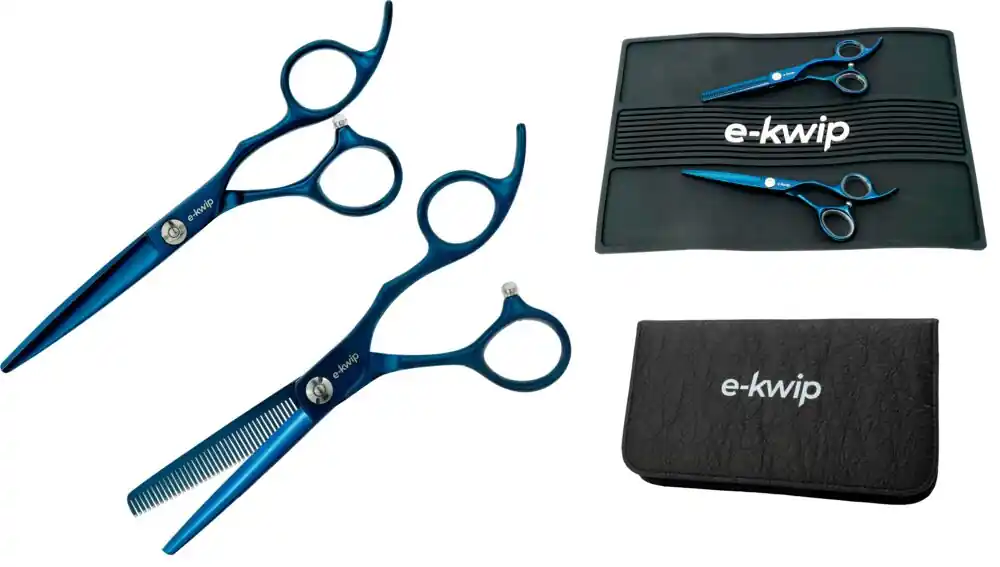 e-Kwip Talent Scheren-Set mit Tasche und Silikonpad in blau Markenprodukt