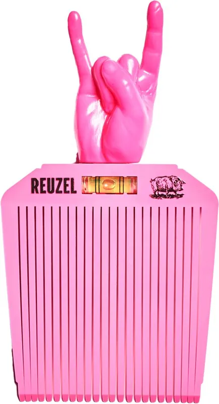 Reuzel Flat Top Comb (rosa Flattopper mit Wasserwaage) Mittelfinger (Bird) Kracherpreis