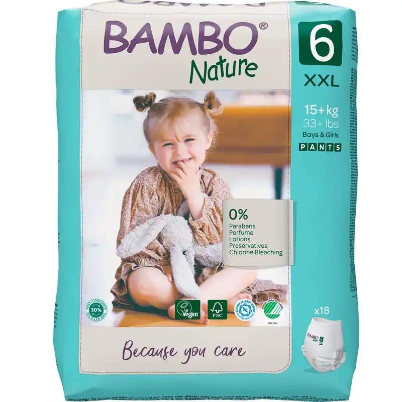 Zertifiziert Bambo NATURE - Training Pants Gr. 6 JUNIOR EXTRA [XXL] - (18 St. Einzelpack)