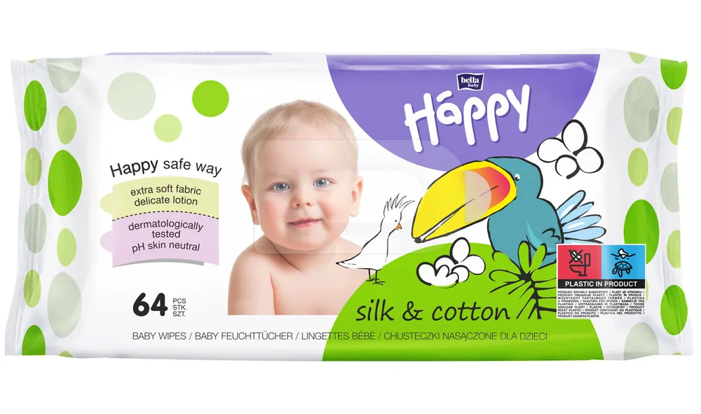 Bella Happy Feuchttücher Seide & Baumwolle (64 Stück NF) Must-Have