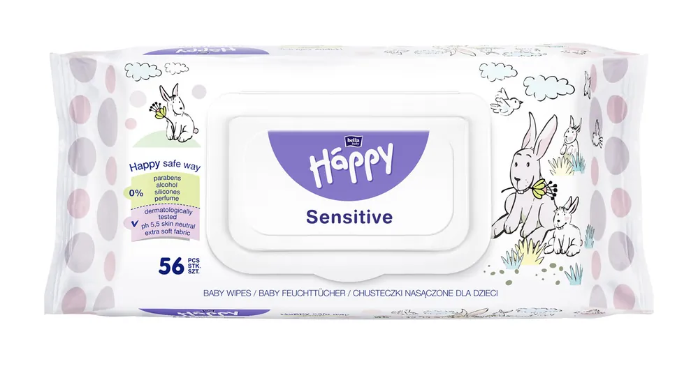 Bella Happy Feuchttücher Sensitive - 56 Stück mit Klappverschluss Jetzt Bestellen