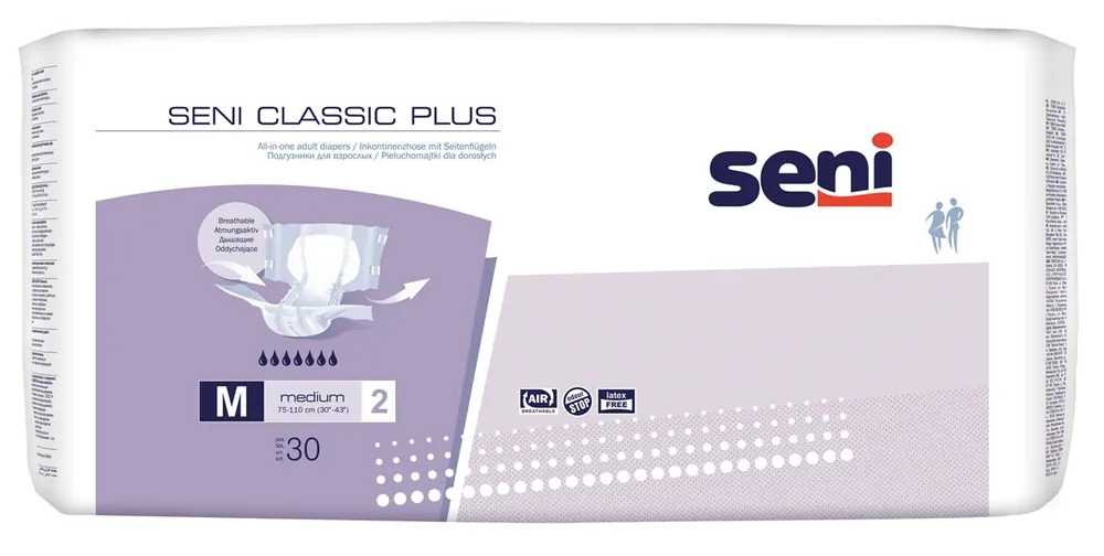 Nur Heute SENI CLASSIC PLUS Gr. 2 Medium - Windelhosen für die Nacht, 30 Stück Packung