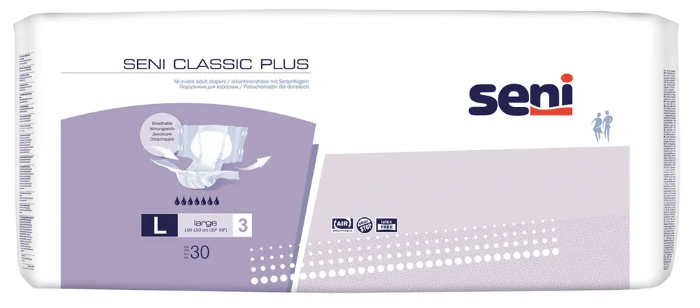 SENI CLASSIC PLUS Gr. 3 Large - Windelhosen für die Nacht, 30 Stück Packung Expressversand