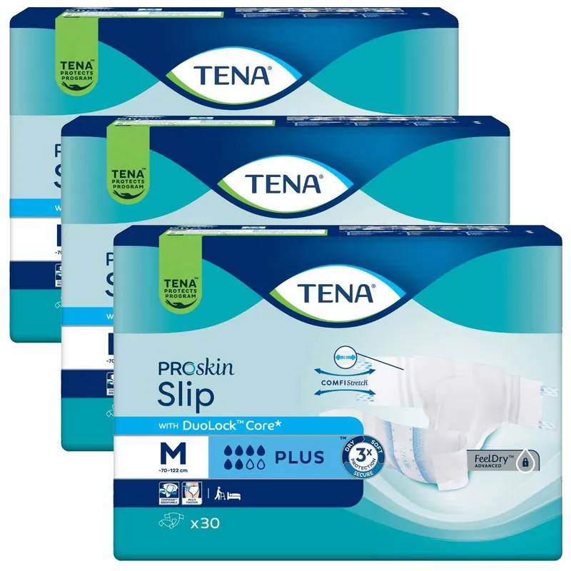 Expressversand TENA Slip PLUS - Inkontinenzwindeln - MEDIUM (3x30) 90 Stück