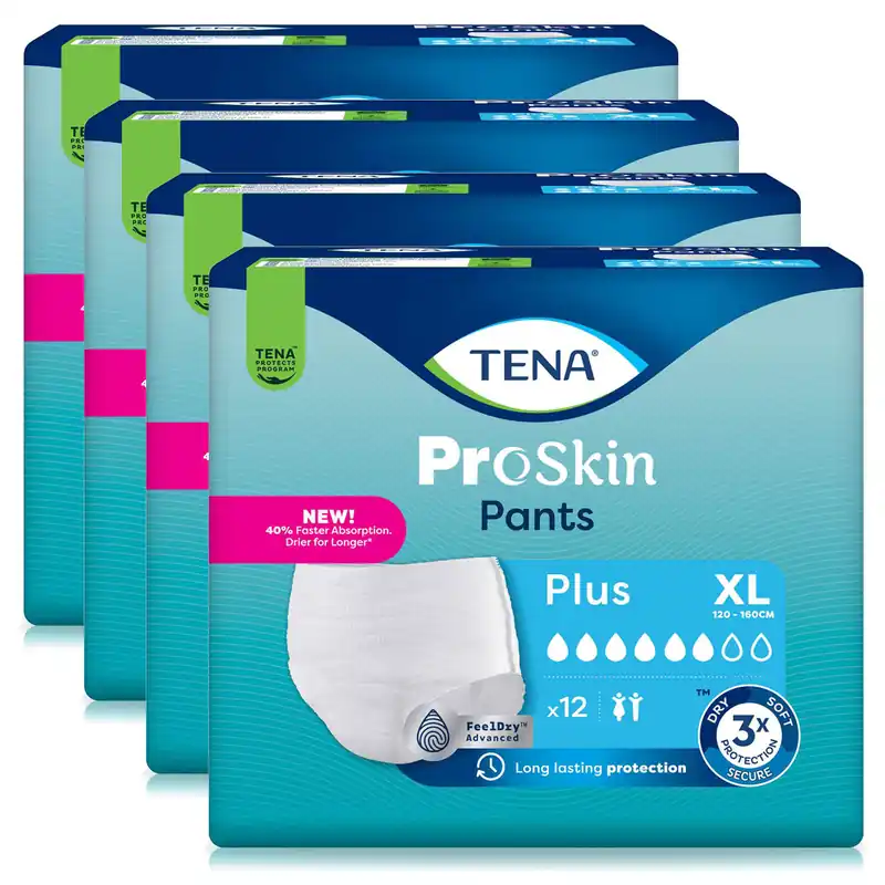 TENA ProSkin Pants PLUS Extra Large (XL) - 4x12 Stück Markenware