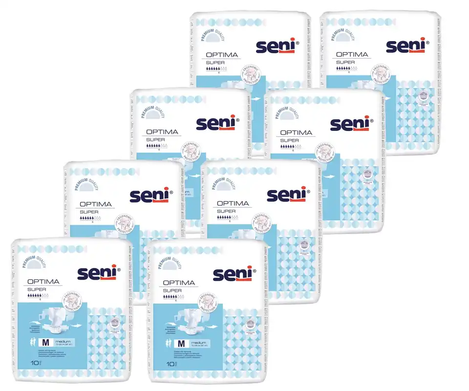 SENI Optima SUPER - Vorlagen mit Hüftbund, Gr.2 MEDIUM (8x10 Stück) Preisreduziert