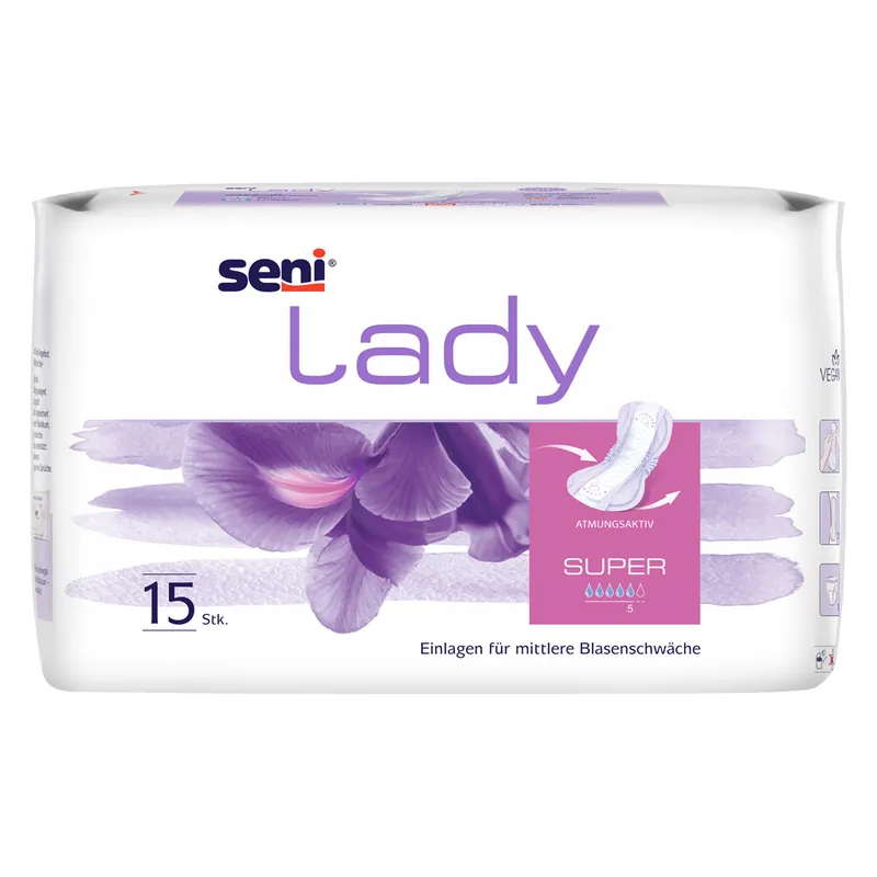 Preis Gesenkt SENI Lady SUPER - 800ml Saugleistung - 15 Stück Pack
