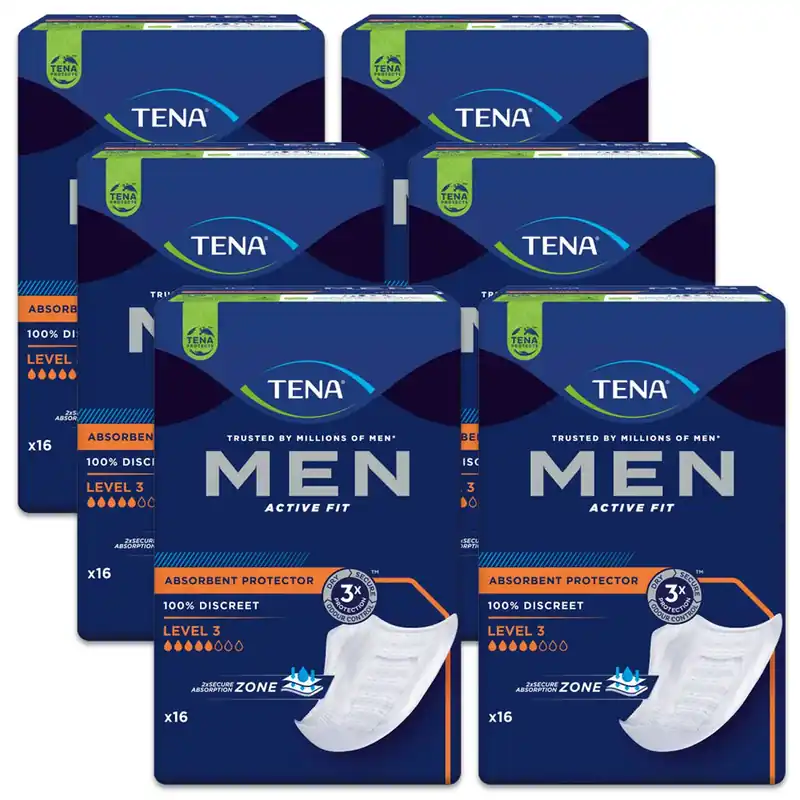 TENA Men Active Fit Level 3 - Herreneinlagen - (6x16 Stück) Garantierte Lieferung