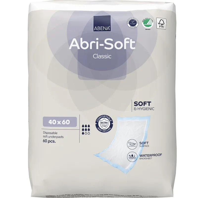 ABENA Abri-Soft CLASSIC Betteinlagen 40 x 60cm (60 Stück Packung) Markenprodukt