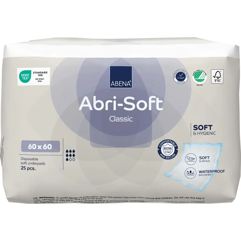Preis Gesenkt ABENA Abri-Soft CLASSIC Betteinlagen 60 x 60cm (25 Stück Packung)