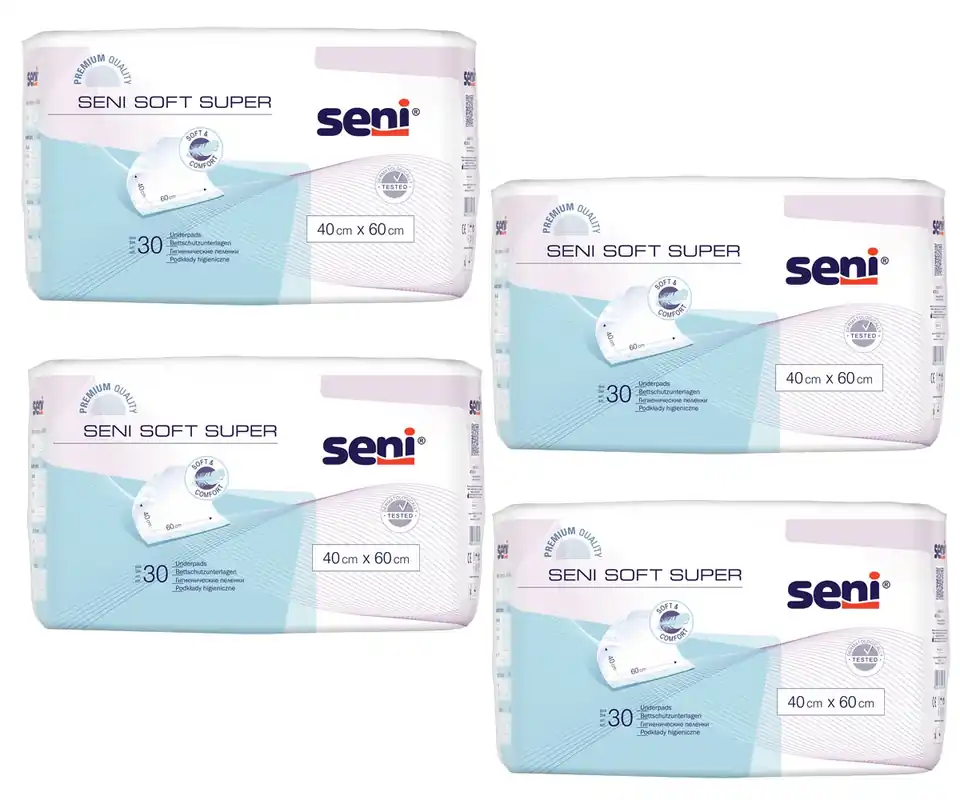 SENI Soft SUPER - Krankenunterlagen 40 x 60 cm Flocken - 120 Stück Aktuell