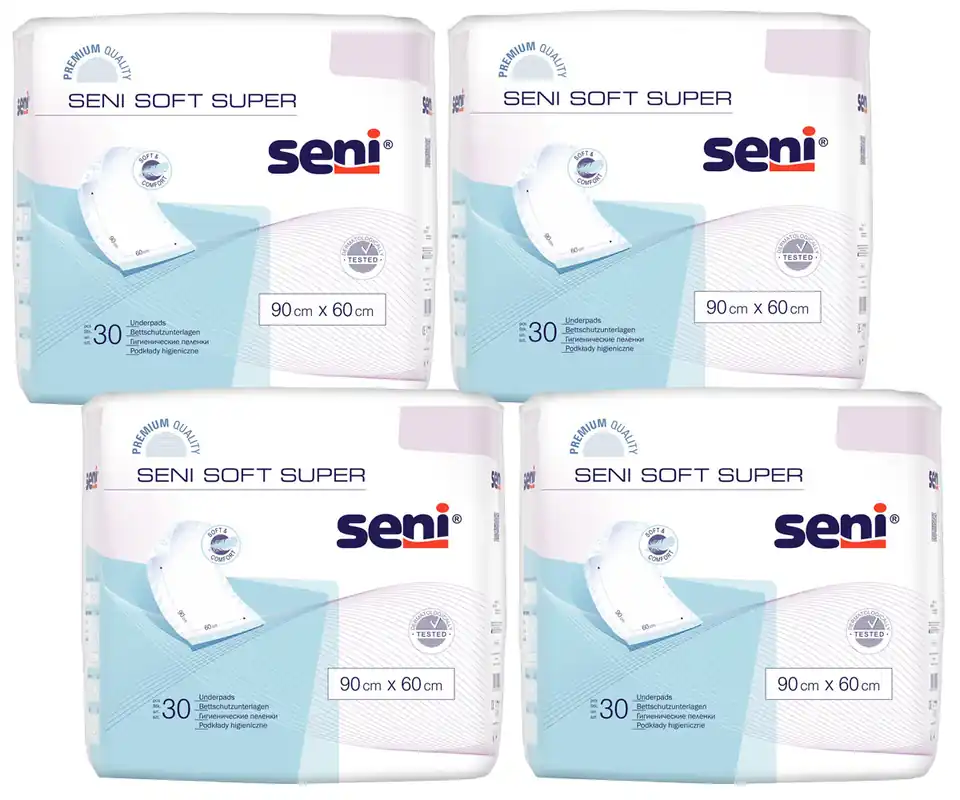 Schnäppchen SENI Soft SUPER - Krankenunterlagen 90 x 60 cm Flocken - 120 Stück