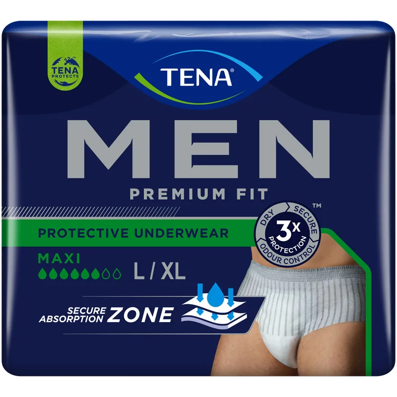 Zertifiziert TENA Men Premium Fit - Pants MAXI für Männer Gr. L/XL (10 Stück Einzelpack)