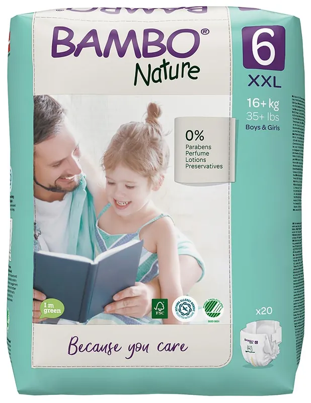 Bambo NATURE - Kinderwindeln Gr. 6 - XXL 16+ Kg - 20 Stück Einzelpack Ausverkauf