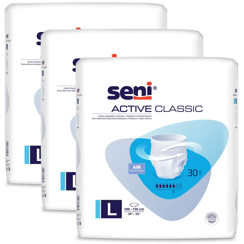 SENI Active CLASSIC Inkontinenzslip Gr. LARGE (3x30 St) Karton Super-Preis