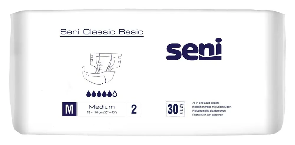 SENI CLASSIC BASIC - Windelhosen - Gr. 2 Medium 30 Stück Einzelpack Sichere Zahlung