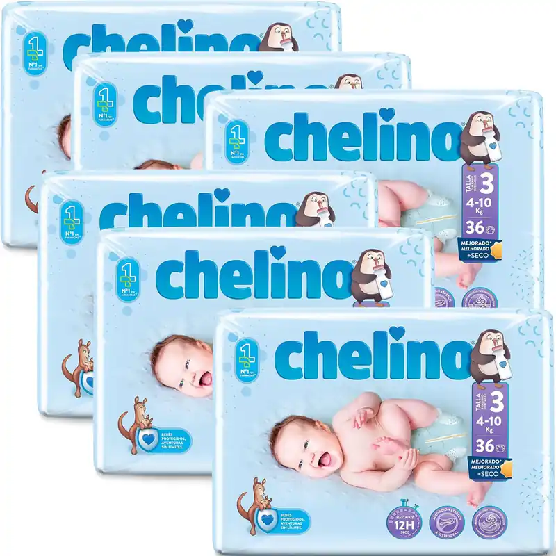 Top-Angebot Chelino Design- Windeln (T3) MIDI 4-10kg (6x36) Stück Vorteilspack