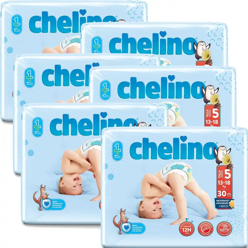 Chelino Design- Windeln (T5) JUNIOR 13-18kg (6x30) Stück Vorteilspack Nur Heute