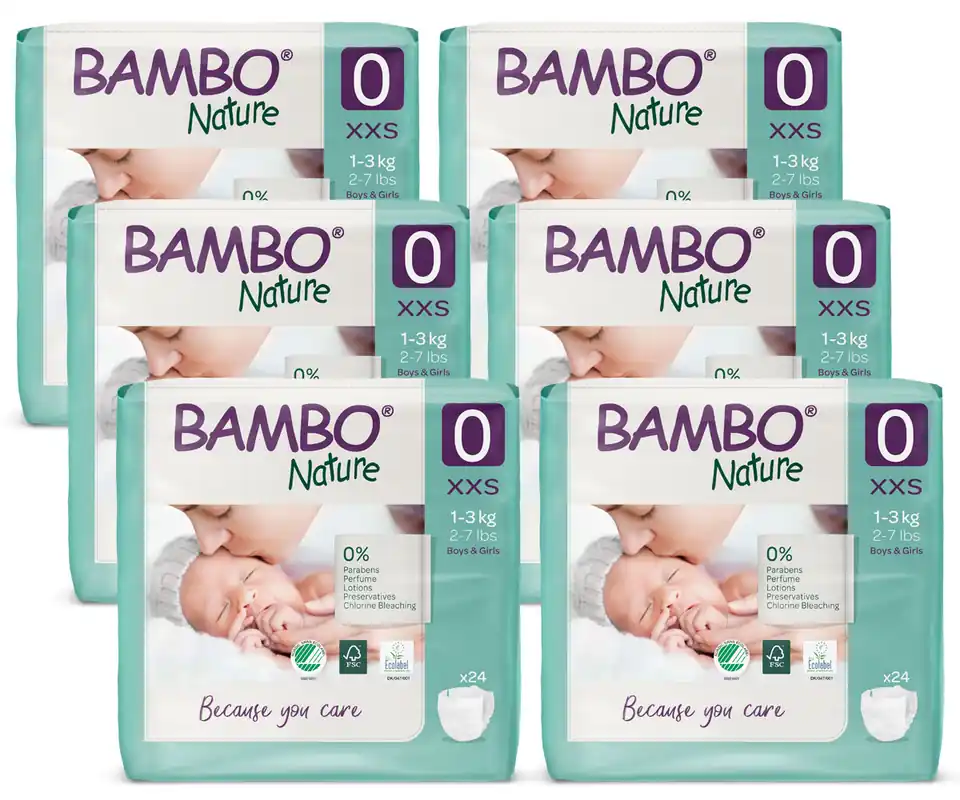 Solange Der Vorrat Reicht Bambo PREMATURE - Frühgeborenen Windeln 1-3 Kg - 6x24 (144) Stück