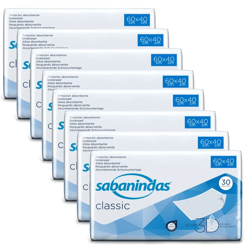 Markenprodukt SABANINDAS - CLASSIC - Flocken Unterlagen - 40 x 60cm (8x30 Stück)
