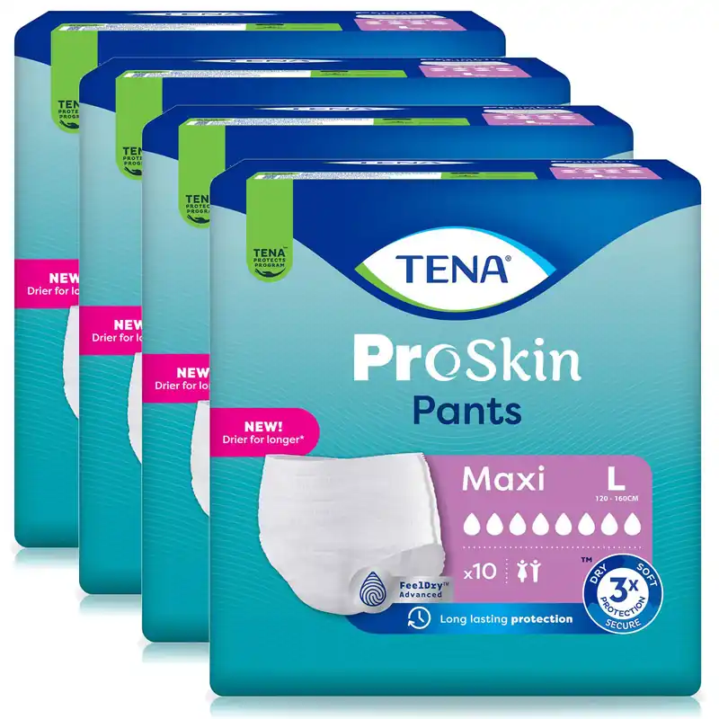 Wochenendangebot TENA ProSkin Pants MAXI - extra saugstark - Large (L) - 4x10 Stück