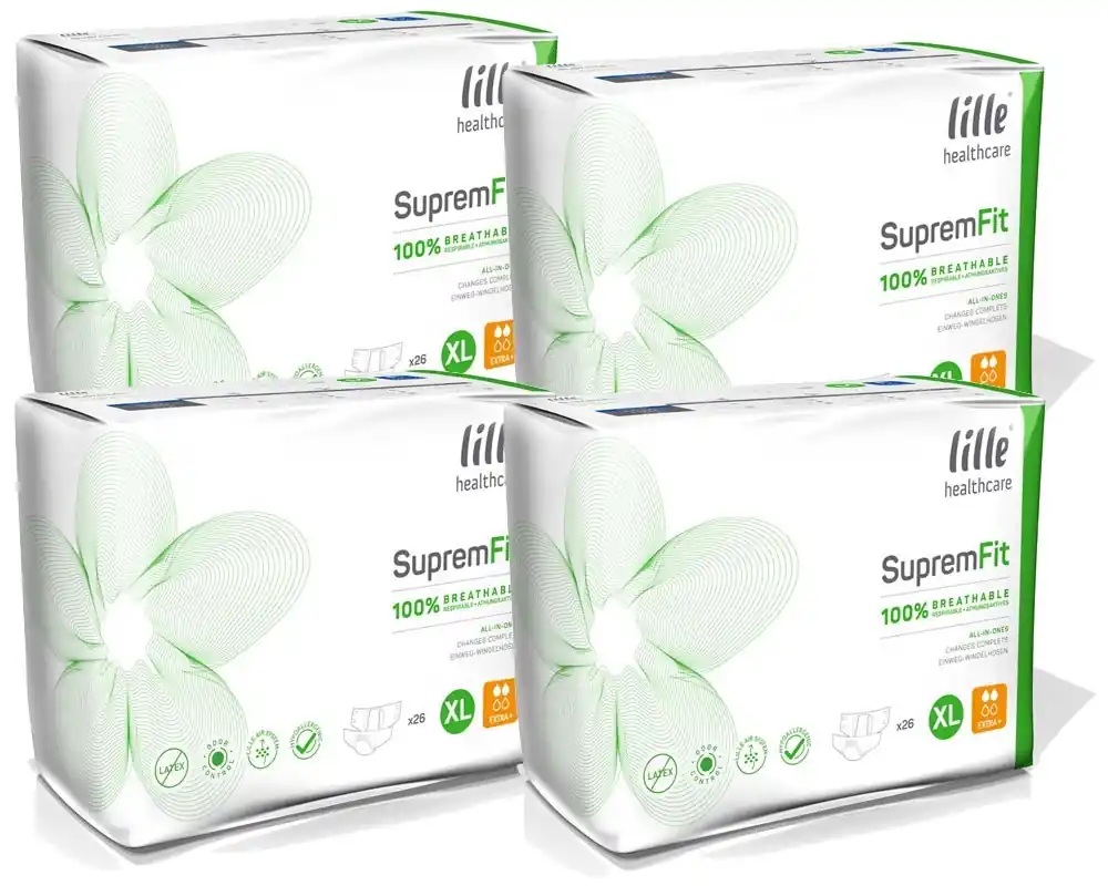 Versand Am Gleichen Tag LILLE Suprem Fit - EXTRA - Inkontinenzwindeln - EXTRA LARGE (XL) - 80 Stück Karton
