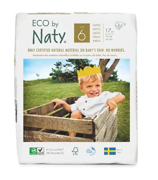 Eco by NATY - Ökowindeln Größe 6 Extra Large 16+ Kg, 17 St. Einzelpack Must-Have