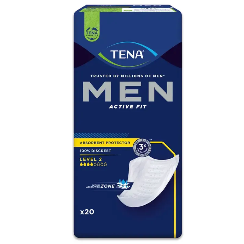 Rabatt TENA Men Active Fit Level 2 - Herreneinlagen - (20 Stück Packung)