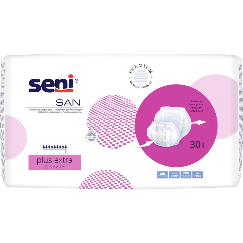 Seni SAN PLUS EXTRA - anatomische Vorlagen (30 St. Einzelpack) Echt