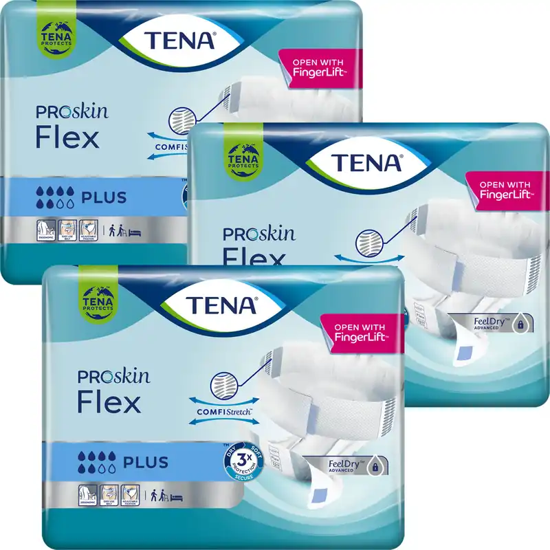 Knallerangebot TENA Flex Plus - Vorlage mit Hüftbund - Gr. EXTRA LARGE (3x30 Stück)