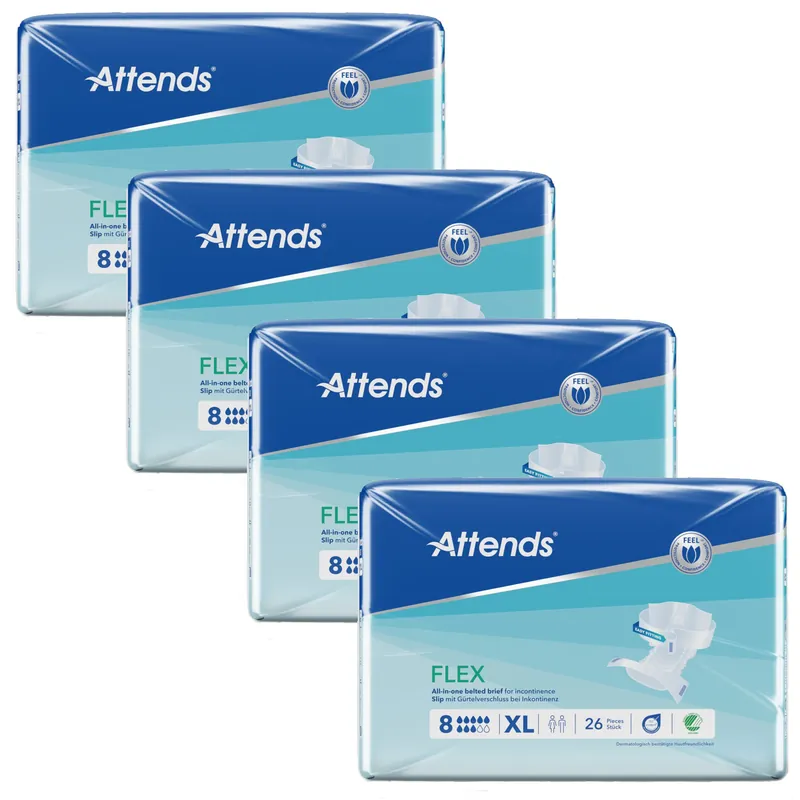 Neuheit ATTENDS Flex 8 - Vorlage mit Hüftbund, Extra-Large (XL), 104 Stück