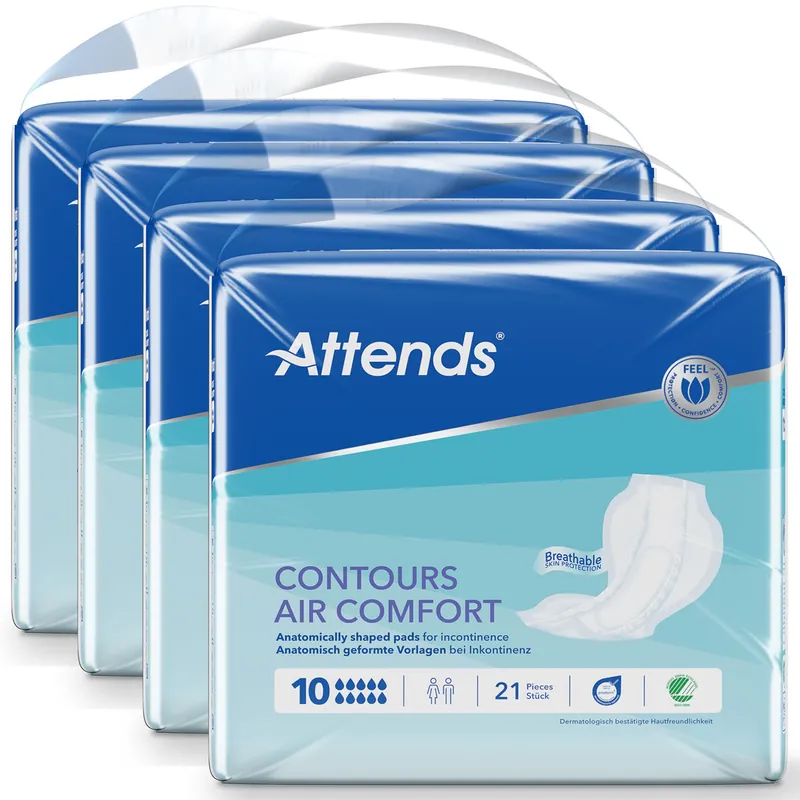 Sale ATTENDS Contours AIR Comfort 10 - atmungsaktive Vorlage - 4x21 Stück