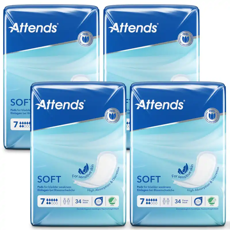 ATTENDS Soft 7 - Inkontinenzeinlagen - 4x34 (136) St. Karton Neue Ware