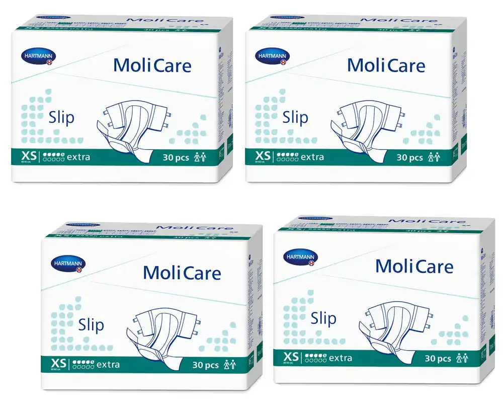 HARTMANN MoliCare® Slip 5 Tropfen - X-Small (XS) Inkontinenz-Windel - 4x30 Stück Kracherpreis
