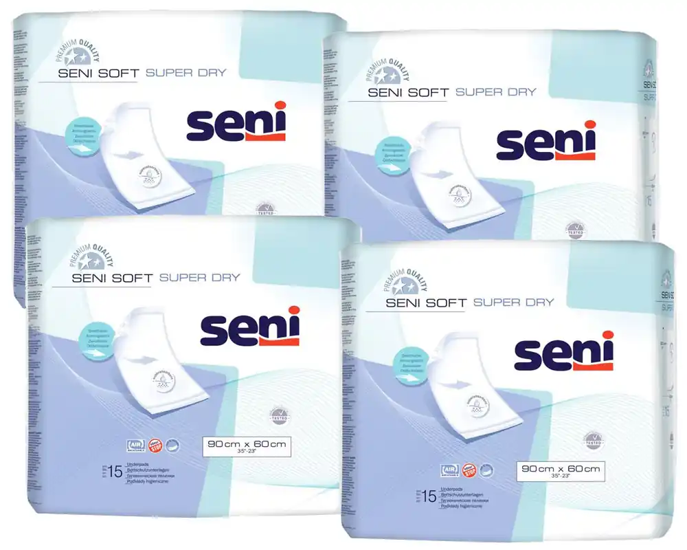 SENI Soft SUPER DRY - Krankenunterlagen - 90 x 60cm - 60 Stück Günstig
