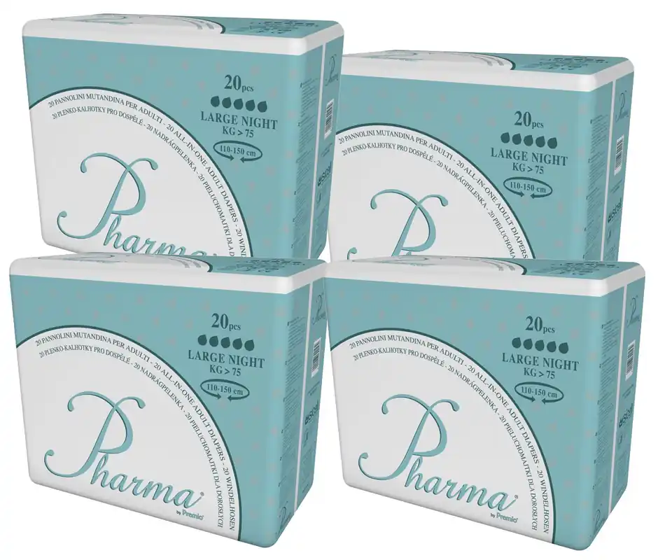 Pharma Slip - Windeln mit Folie - Nachtwindel - Gr. Large - 4x20 Stück Karton Ausverkauf