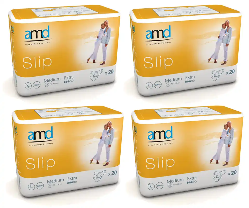 AMD SLIP - (EXTRA) - Inkontinenzwindeln - Gr. Medium (M) - 4x20 St. Karton Direktkauf