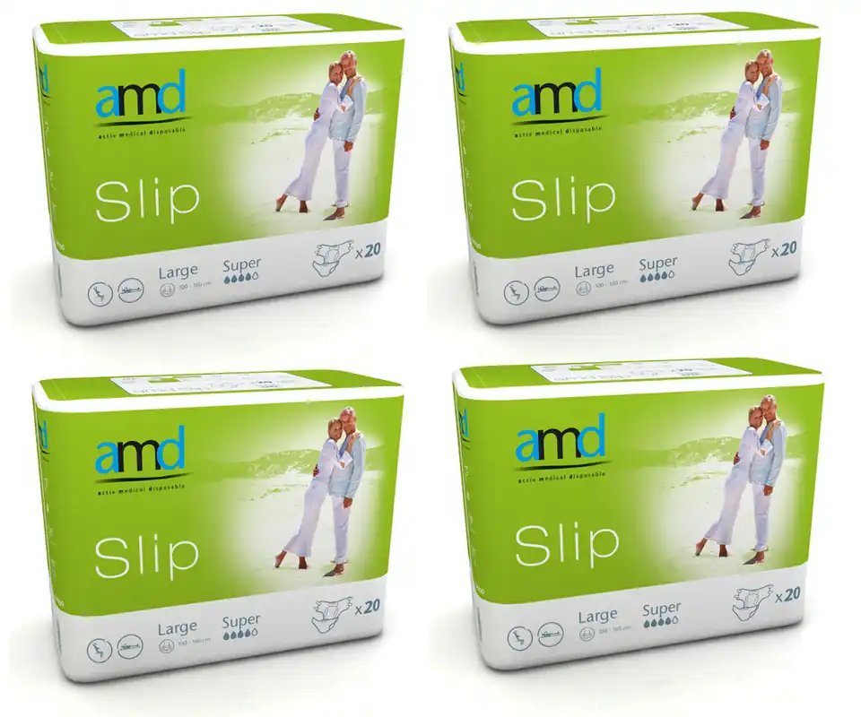 Sichere Zahlung AMD SLIP - (SUPER) - Inkontinenzwindeln - Gr. Large (L) - 4x20 St. Karton